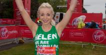 Helen George celebrating